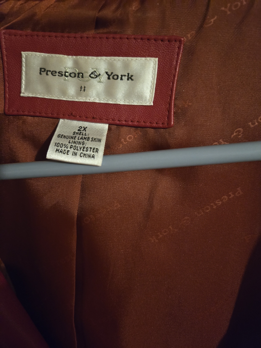Preston & York Deep Red Leather Zip-Front Jacket 2x - Picture 2 of 7